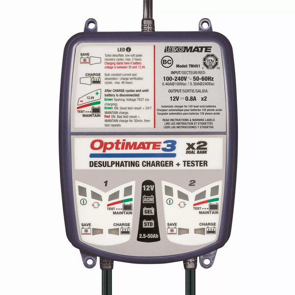 Tecmate Charger Opt 3 -2Bank TM450