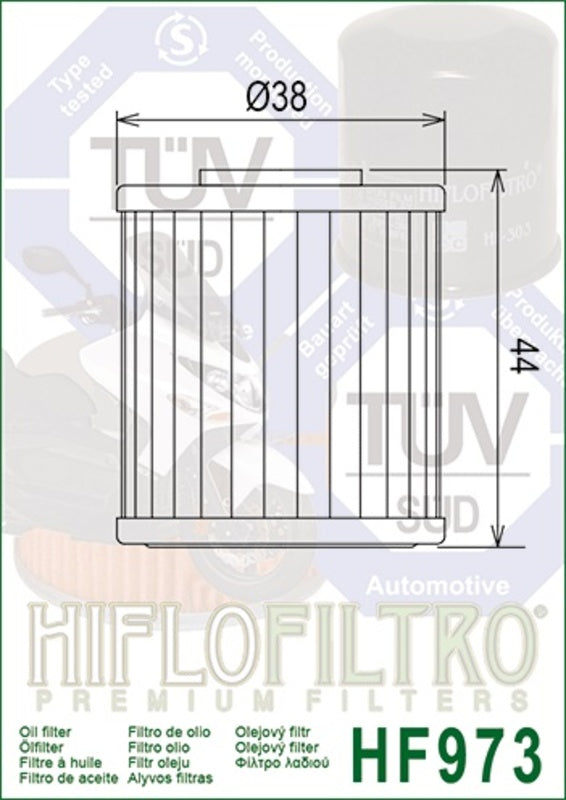 HIFLOFILTRO Oil Filter - HF973 HF973