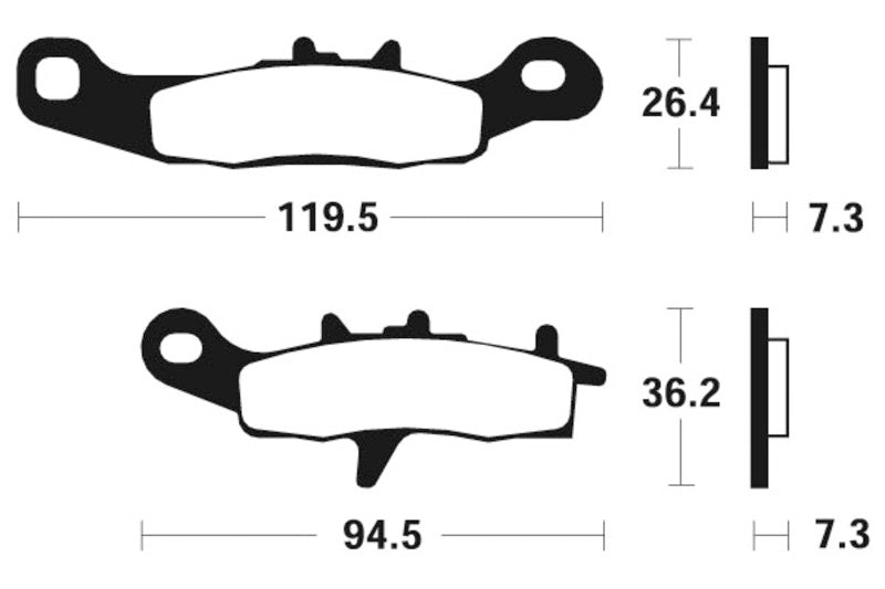 Tecnium MX/ATV Sintered Metal Brake Pads - MO226 1022860