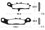 Kovové brzdové doštičky Tecnium MX/ATV - MO298 1022876