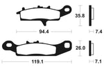 Tecnium MX/ATV Sintered kovové brzdové doštičky - MO301 1022879