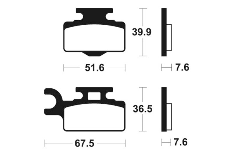 Tecnium Racing MX/ATV Sintered Metal Brzdí - MOR252 1022963