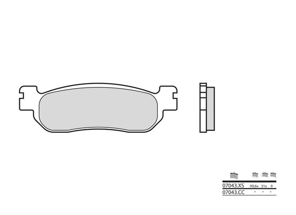 Brembo Scooter Sintered Metal Brake Pads - 07043xs 07043xs