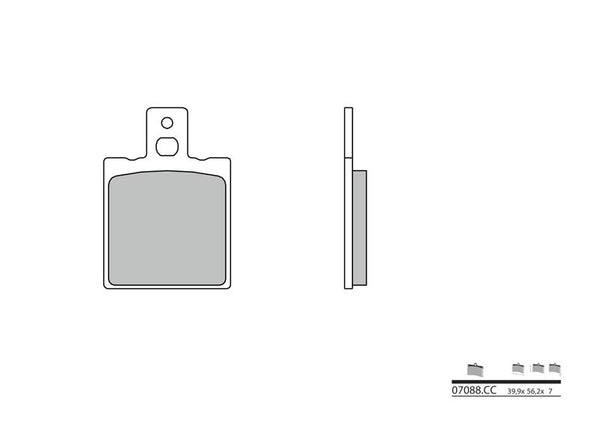 Keramické brzdové podložky Brembo Scooter - 07088CC 07088