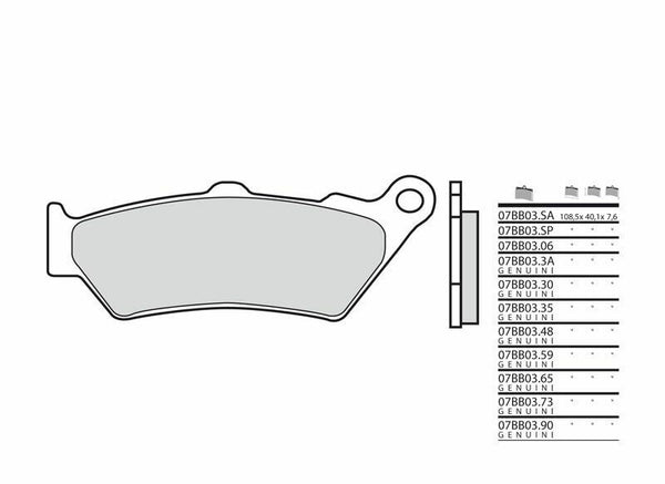 Brembo Street Sintered Metal Brzdí doštičky - 07BB03SP 07BB03SP