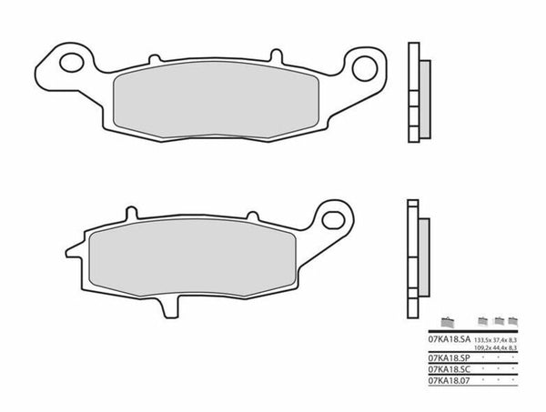Brembo Street Sintered Metal Brake Pads - 07Ka18sa 07ka18sa
