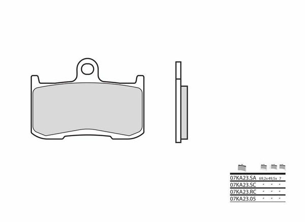 Brembo Street Sintered Metal Brake Pads - 07Ka23sa 07ka23sa