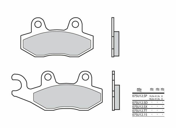 Brembo Street Sintered Metal Brake Pads - 07SU12SP 07SU12SP