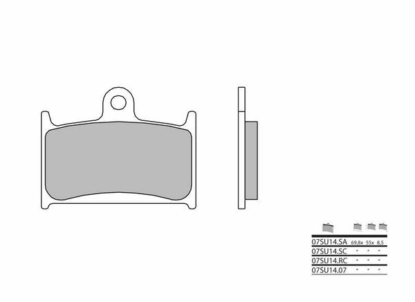 Brembo Street Sintered Metal Brake Pads - 07SU14SA 07SU14SA
