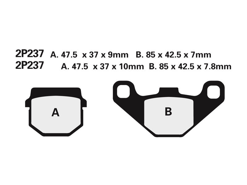 NISSIN Off-Road Semi-Metallic Brake pads - 2P-237GS 2P-237GS