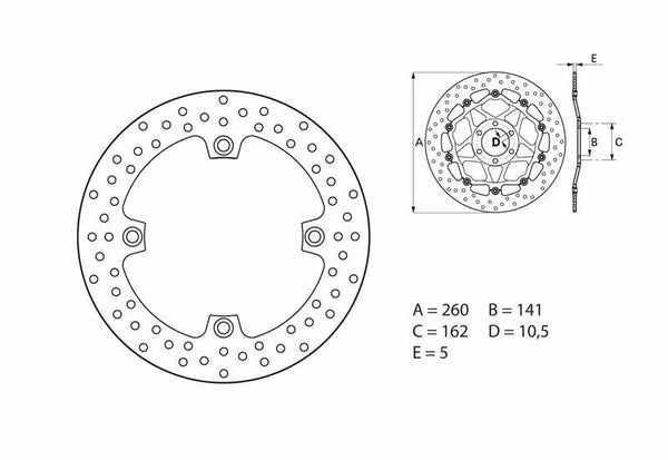 Brembo Serial Round Fix Brake Disk 68B407A0