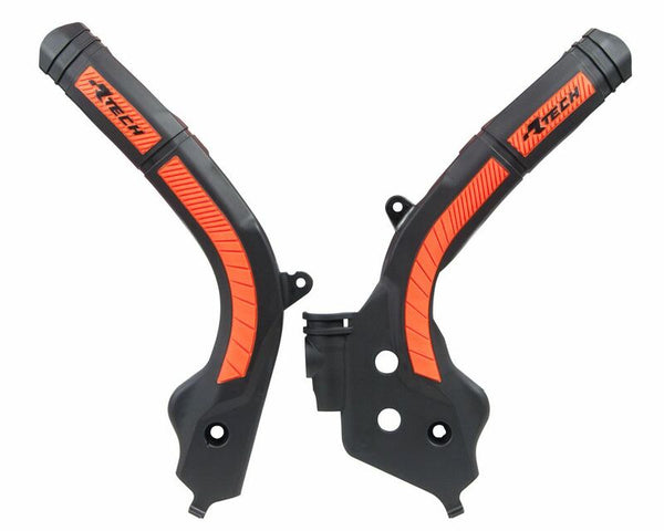 RaceTech Bi-Material Frame Guard Black/Orange R-PRTTMNRAR1