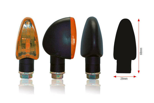 Bihr trojuholníky Blinkre - čierna s oranžovým objektívom | Universal 001-1 (pár)