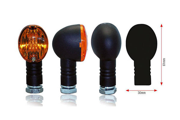 BIHR BASIC BLINKERS - Čierna s oranžovou šošovkou Universal 002-1 (pár)