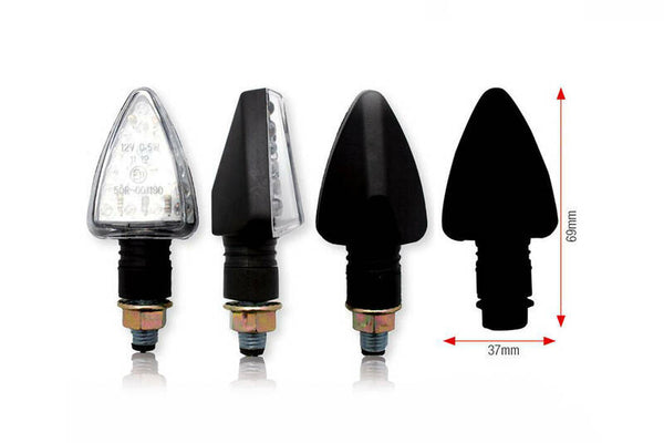 Bihr Tri LED Blinkers - Short Model, Black | Univerzálne | 007-1 (par)