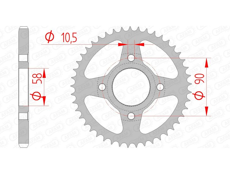 AFAM oceľový štandardný zadný sprock 10223 - 428