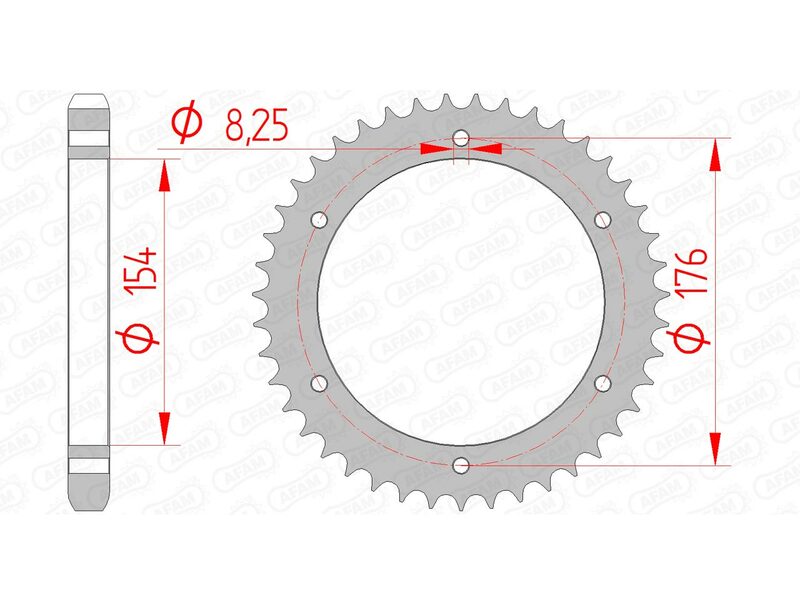 AFAM Steel Standard Rear Sprock 10607 - 530