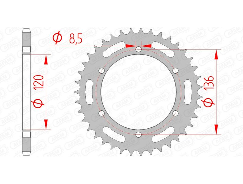 AFAM Steel Standard Rear Sprock 12304 - 520