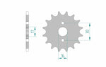 AFAM Steel Standard Front Sprocket 20105 - 420, ståldrev med 17 mm tjocklek. Kompatibelt med Honda CR och CRF motorcyklar för optimal prestanda.