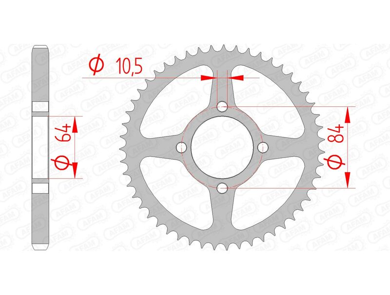 AFAM Steel Standard bakre drev 14215 - 428, kompatibelt med Suzuki RV 125 VanVan. Precisionsdesign för smidig kraftöverföring och hållbarhet.