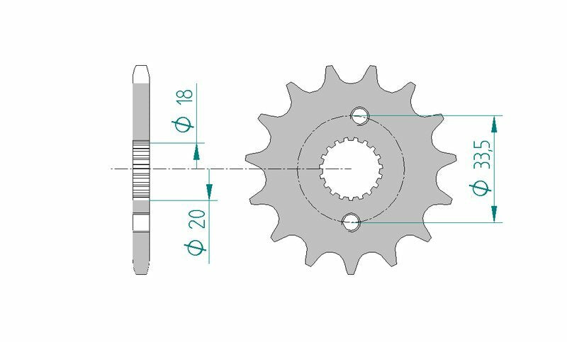 AFAM Steel Standard Front Sprocket 20211 - 420, kompatibelt med Honda CRF 150 R. Hållbart framdrev med hög precision och slitstark konstruktion.