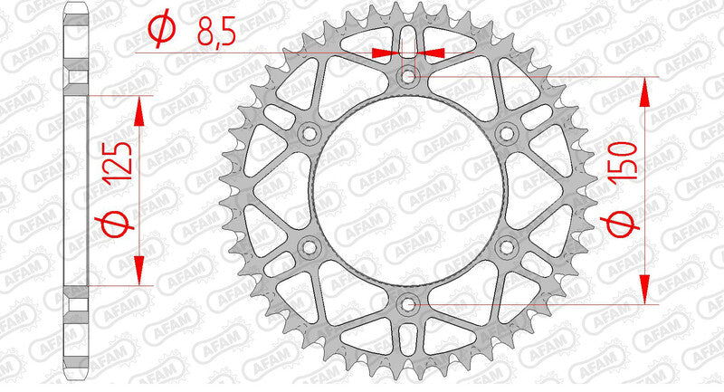 AFAM Steel Self -Cleaning Rear Sprock 71304 - 520