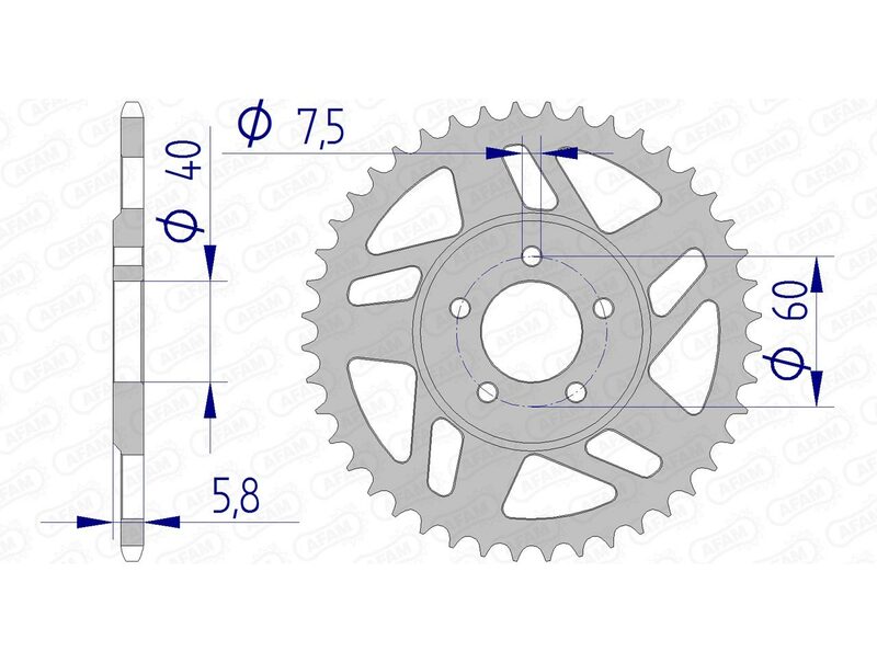 AFAM aluminum rear spoken 72103 - 415