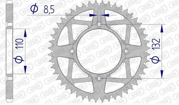 AFAM Aluminum Ultra-Light Self-Cleaning Reara Sprock 72306-520 72306+46