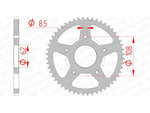 AFAM Steel Standard bakdrev 92122 - 420, kompatibelt med flera mopedmodeller. Precisionsdesignat ståldrev för lång livslängd och effektiv kraftöverföring.