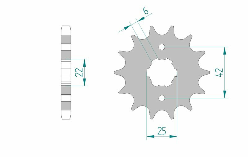 AFAM Steel Standard Front Sprocket 20400 - 530 framdrev med 22 mm bredd. Högkvalitativ reservdel för Honda CB och CM modeller.