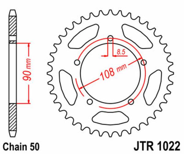 Oceľový štandardný sprock JT Sprock 1022 - 530 JTR1022.40