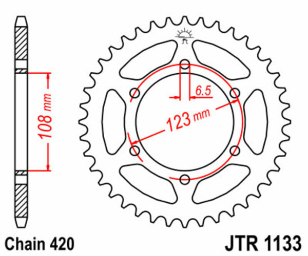 Oceľový štandardný sprock JT Sprock 1133 - 420 JTR1133.52