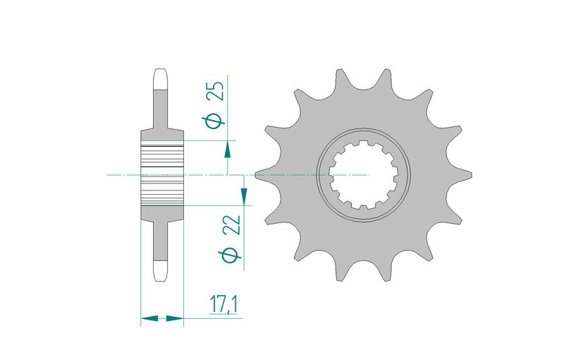 AFAM Steel Standard Front Sprocket 20407 - 520, kompatibelt med Honda CB 500 F och CB 500 X. Precisionsdesignat framdrev för optimal prestanda.