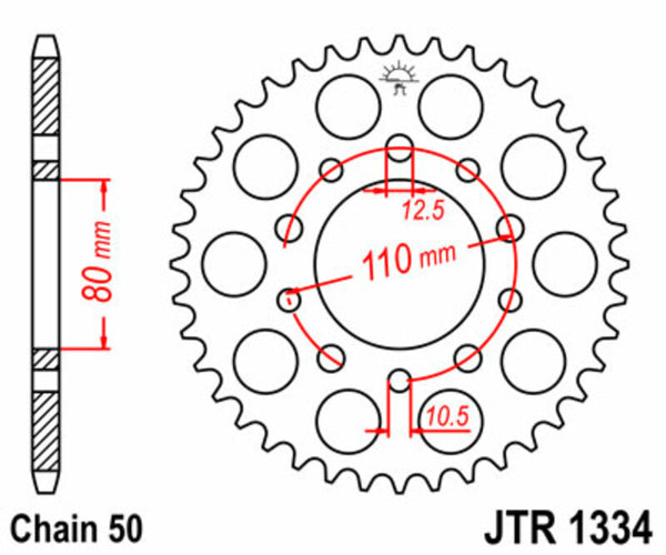 Oceľový štandardný sprock JT Sprock 1334 - 530 JTR1334.43