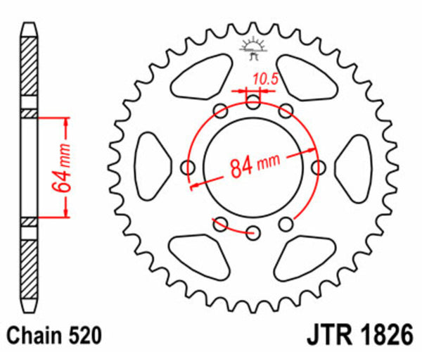 Oceľový štandardný sprock JT Sprock 1826 - 520 JTR1826.37