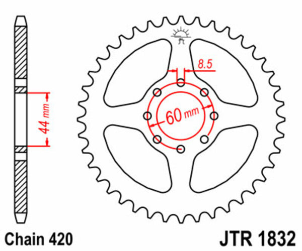 Oceľový dosah JT SPROCK SPROCK 1832 - 420 JTR1832.52