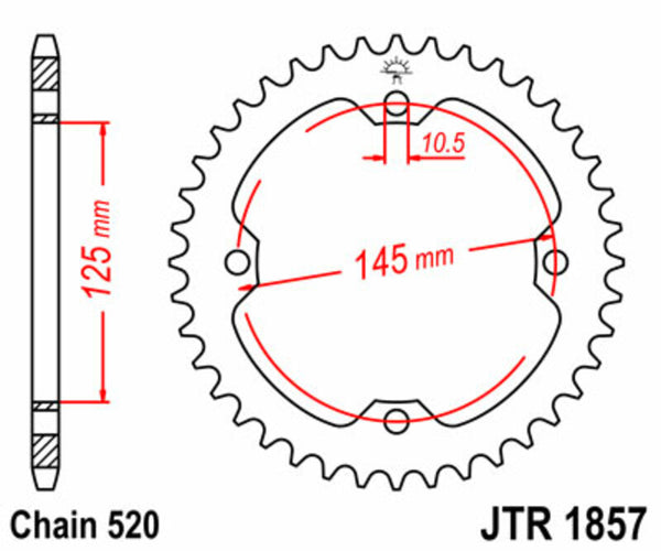 Oceľový štandardný sprock JT Sprock 1857 - 520 JTR1857.38