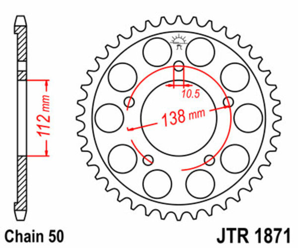 JT Sprock's Steel Standard Rear Sprock 1871 - 530 JTR1871.48