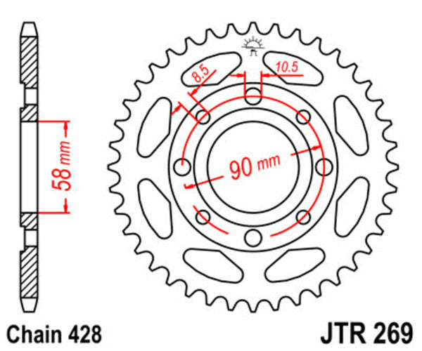 Oceľový štandardný sprock JT Sprock 269 - 428 JTR269.34