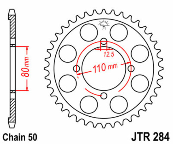 JT Sprock's Steel Standard Rear Sprock 284 - 530 JTR284.40
