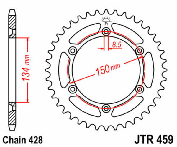 Oceľový štandardný sprock JT Sprock 459 - 428 JTR459.52