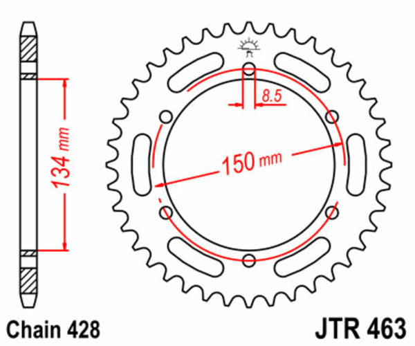 Oceľový štandardný sprock JT Sprock 463 - 428 JTR463.48
