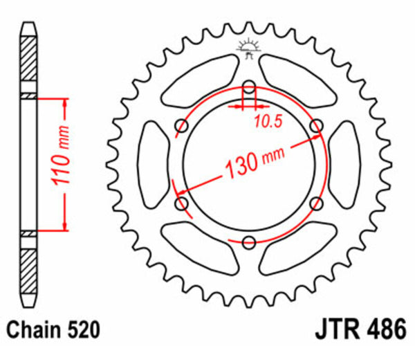 Oceľový štandardný sprock JT Sprock 486 - 520 JTR486.42