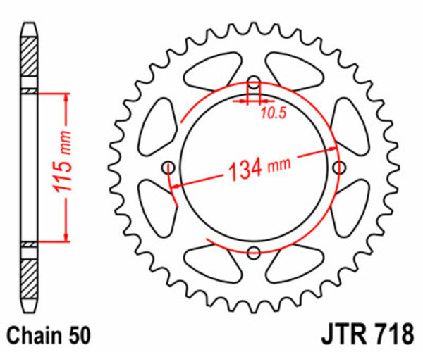 Oceľový štandardný sprock JT Sprock 718 - 530 JTR718.48