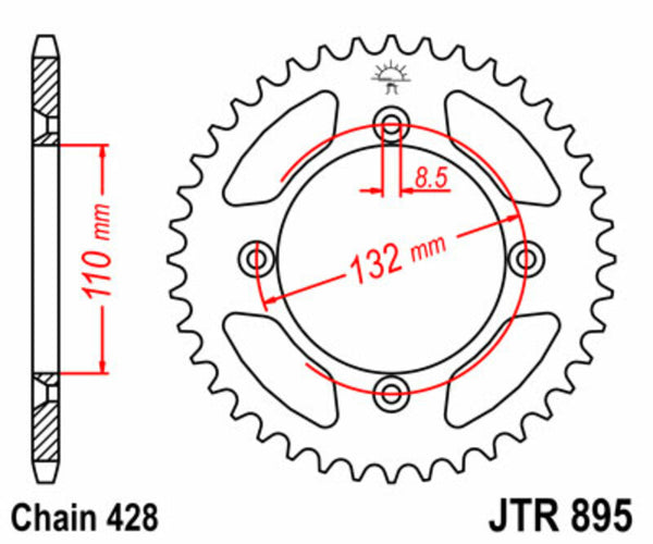 Oceľový štandardný sprock JT Sprock 895 - 428 JTR895.49