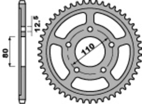 PBR Standard C45 Oceľový zadný sprock 336 - 630 336 35 C45