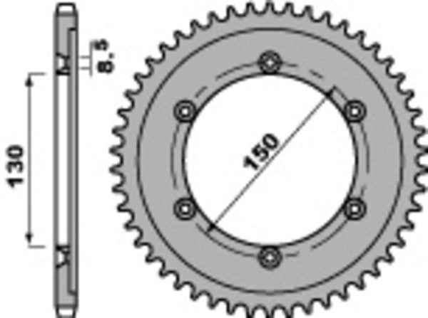 PBR Standard C45 oceľový zadný sprock 4374 - 428 4374 51 C45