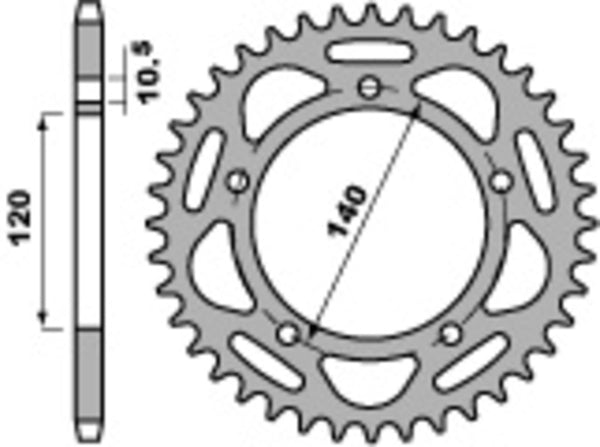 PBR Standard C45 oceľový zadný sprock 4397 - 520 4397 45 C45