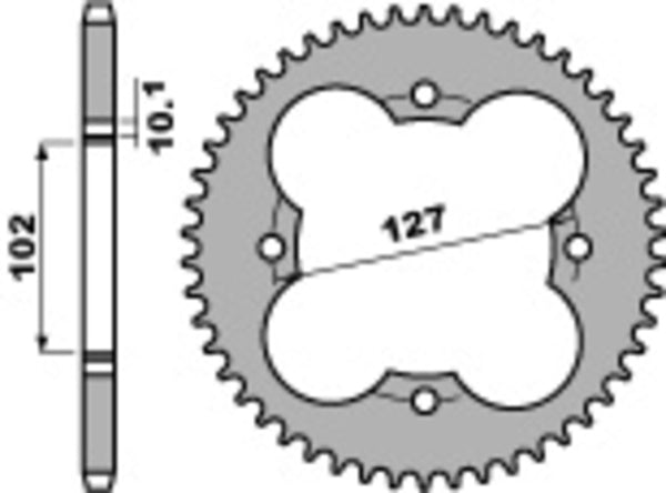 PBR Standard C45 oceľový zadný sprock 4480 - 520 4480 37 C45
