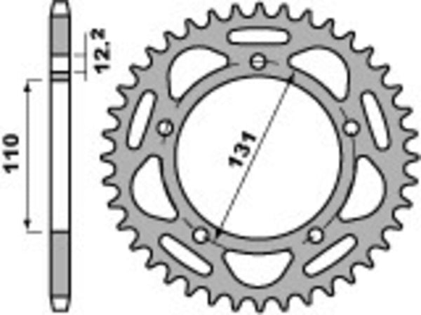PBR Ultra -Light Hliníkové tvrdé eloxované zadné sprock 4586 - 520 4586 42 LD